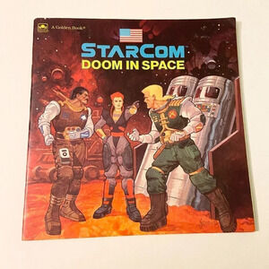 Vintage  1988 StarCom Doom In Space Book By Dwight Jon Zimmerman Golden Book